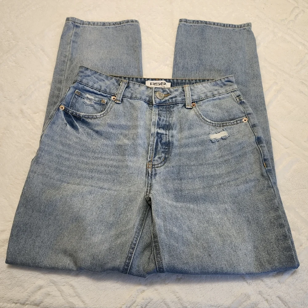 RSQ Light Blue High Rise Straight Leg Jeans - Picture 2 of 5